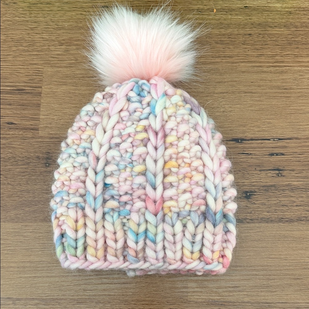 Cozy Multicolor Knit Pom-Pom Beanie for Kids